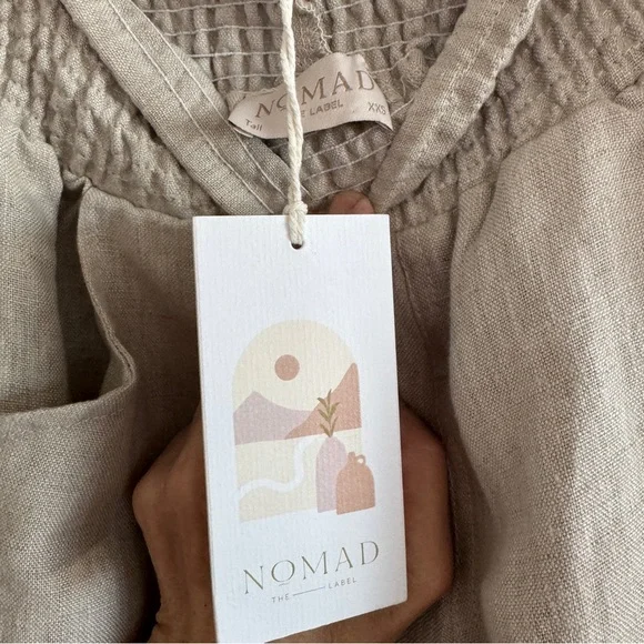 NWT. Nomad The Label Linen Pants in Flax. Size 2 - Picture 6 of 9